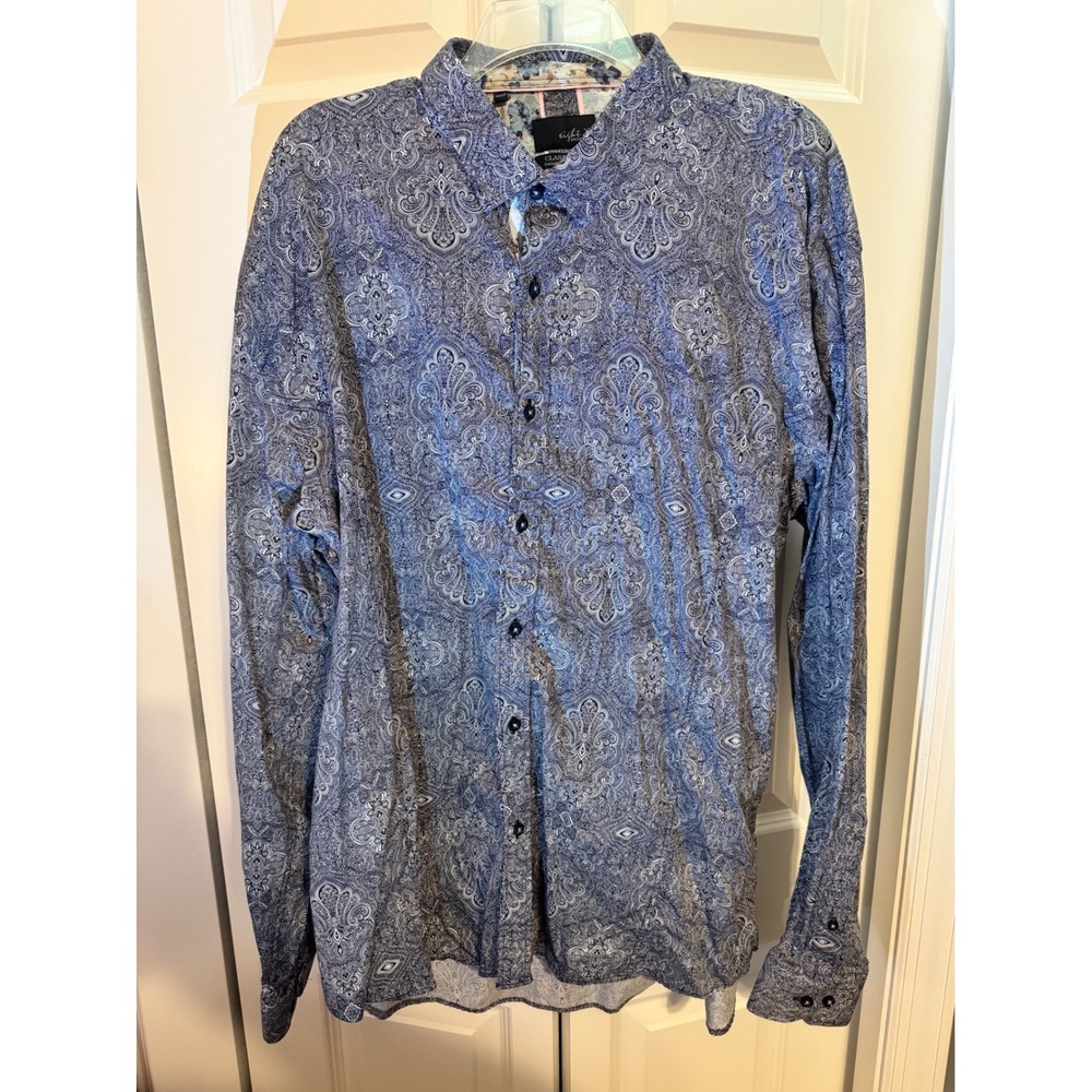 Eight‎ X Mens Paisley Print Button Up Shirt 100 Percent Cotton Made in Turkey